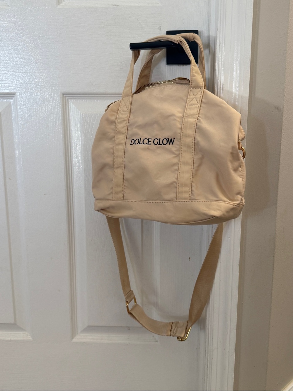 Men's Cream Nylon Backpack Tote